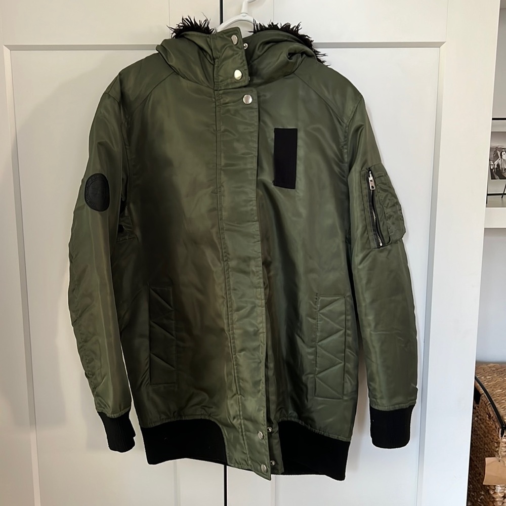 Zara jacket size large - forest green army